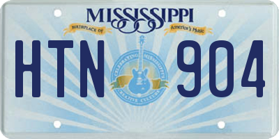 MS license plate HTN904