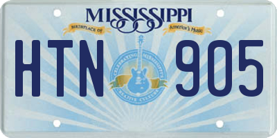 MS license plate HTN905
