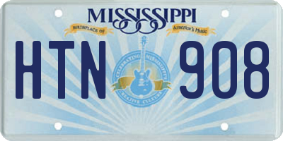 MS license plate HTN908