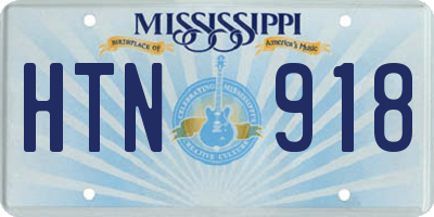MS license plate HTN918