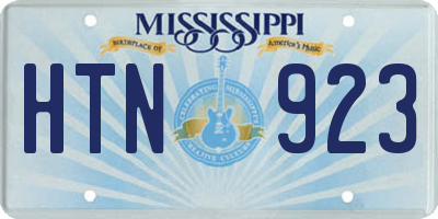 MS license plate HTN923