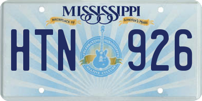 MS license plate HTN926