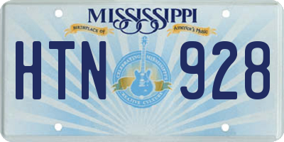 MS license plate HTN928