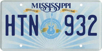MS license plate HTN932