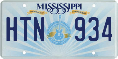 MS license plate HTN934