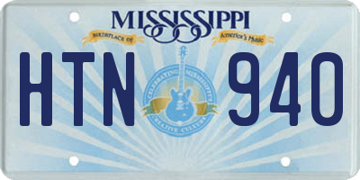MS license plate HTN940