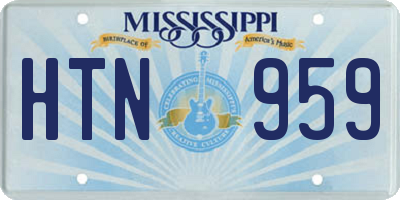 MS license plate HTN959