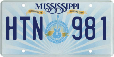 MS license plate HTN981