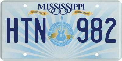 MS license plate HTN982
