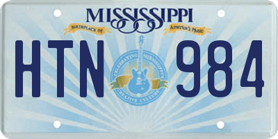 MS license plate HTN984