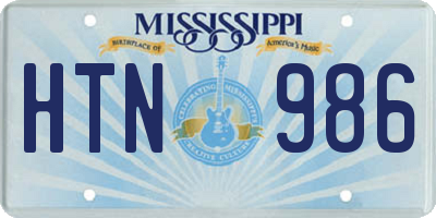 MS license plate HTN986