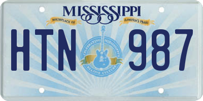 MS license plate HTN987