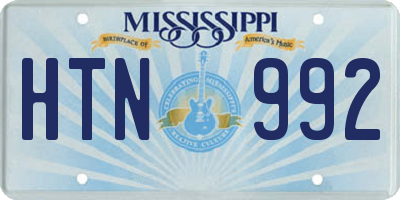 MS license plate HTN992