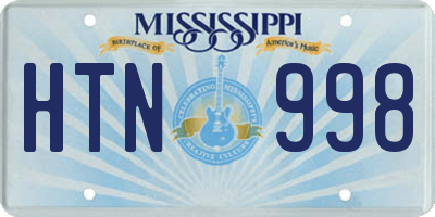 MS license plate HTN998