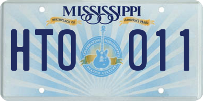 MS license plate HTO011