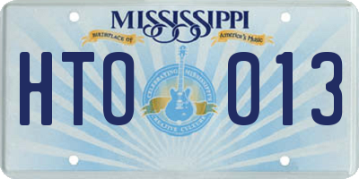 MS license plate HTO013