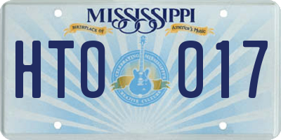 MS license plate HTO017