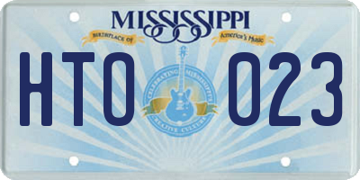 MS license plate HTO023