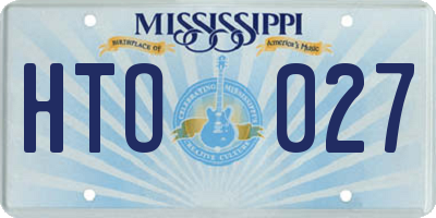 MS license plate HTO027