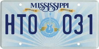 MS license plate HTO031