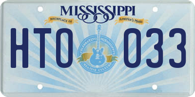 MS license plate HTO033