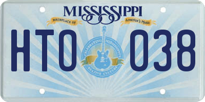 MS license plate HTO038
