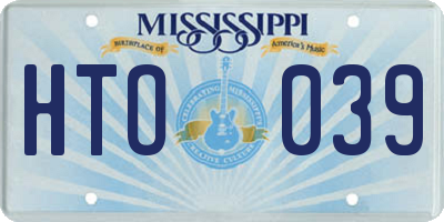 MS license plate HTO039
