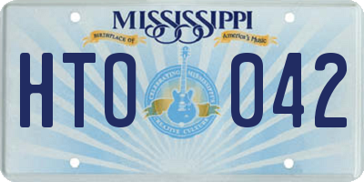 MS license plate HTO042