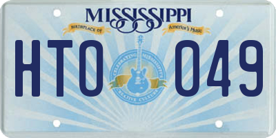 MS license plate HTO049
