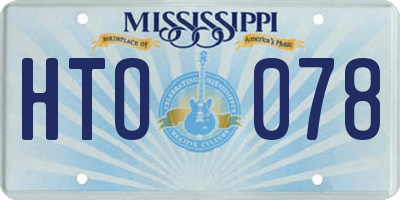 MS license plate HTO078