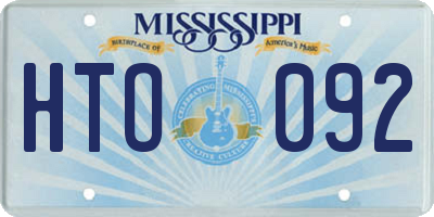 MS license plate HTO092