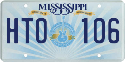 MS license plate HTO106