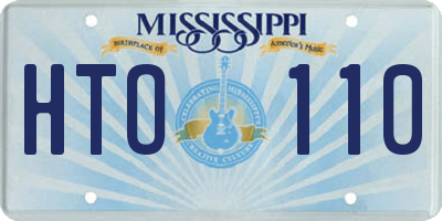 MS license plate HTO110