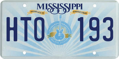 MS license plate HTO193