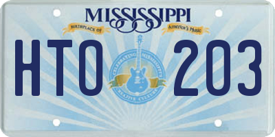 MS license plate HTO203