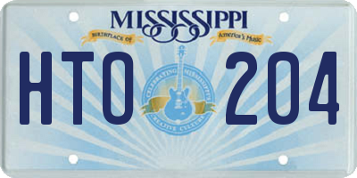 MS license plate HTO204