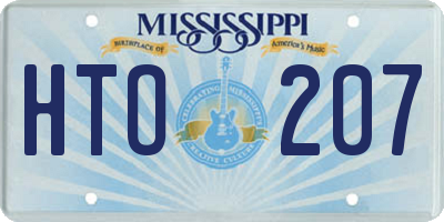 MS license plate HTO207