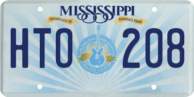 MS license plate HTO208