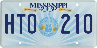 MS license plate HTO210