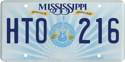 MS license plate HTO216