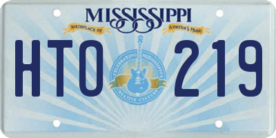 MS license plate HTO219