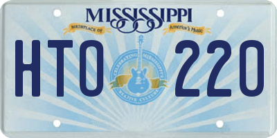 MS license plate HTO220