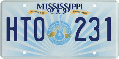 MS license plate HTO231