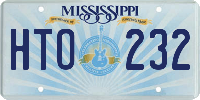 MS license plate HTO232