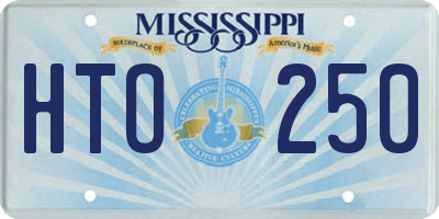 MS license plate HTO250