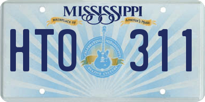 MS license plate HTO311