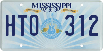 MS license plate HTO312