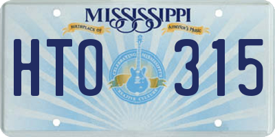 MS license plate HTO315