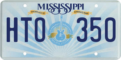 MS license plate HTO350