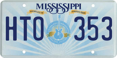 MS license plate HTO353